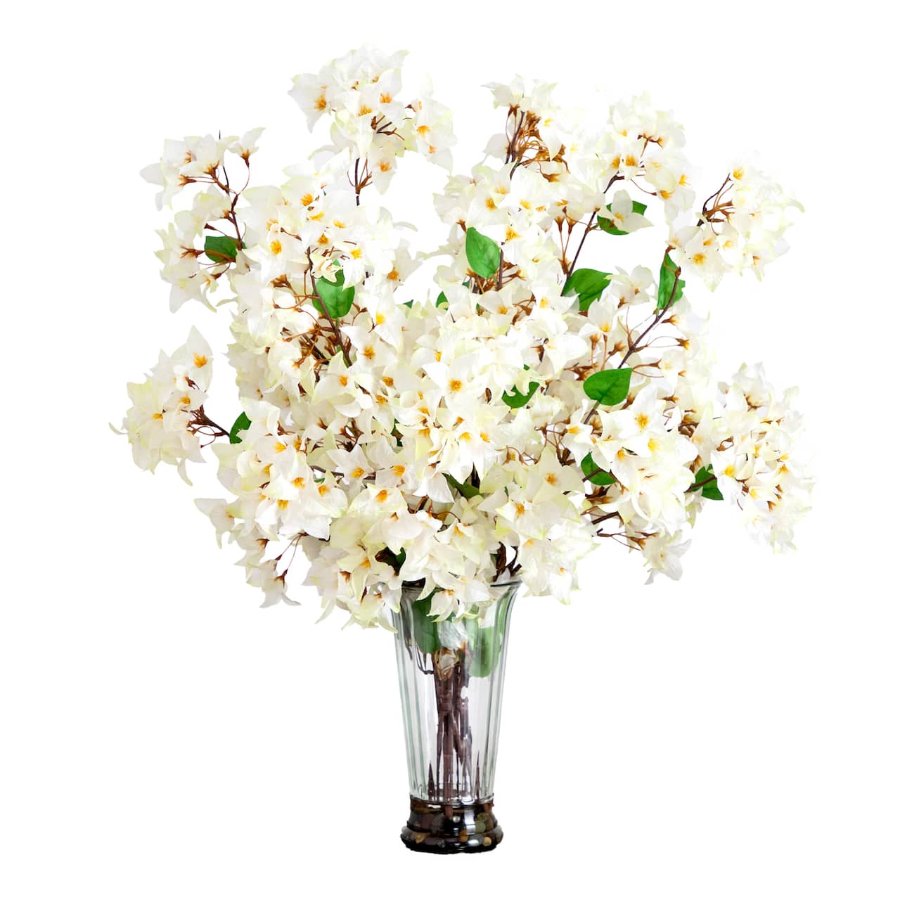 2.5ft. White Bougainvillea Arrangement in Glass Vase